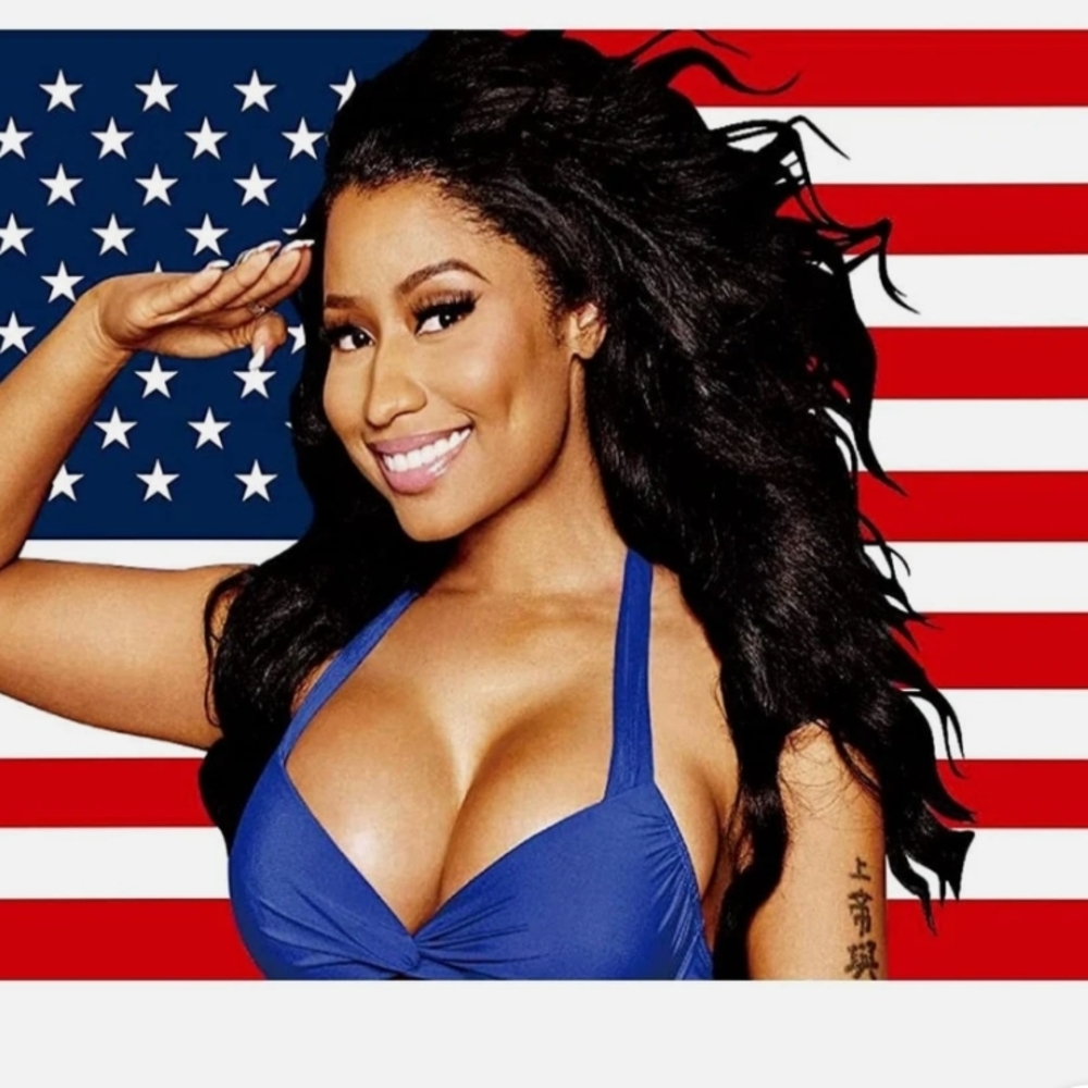 Nicki Minaj American Flag Banner 3x5 FT Vivid Colors‎ Double Stitched Grommets